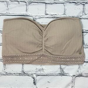 Lucky Brand Lace ribbed strapless bandeau bra